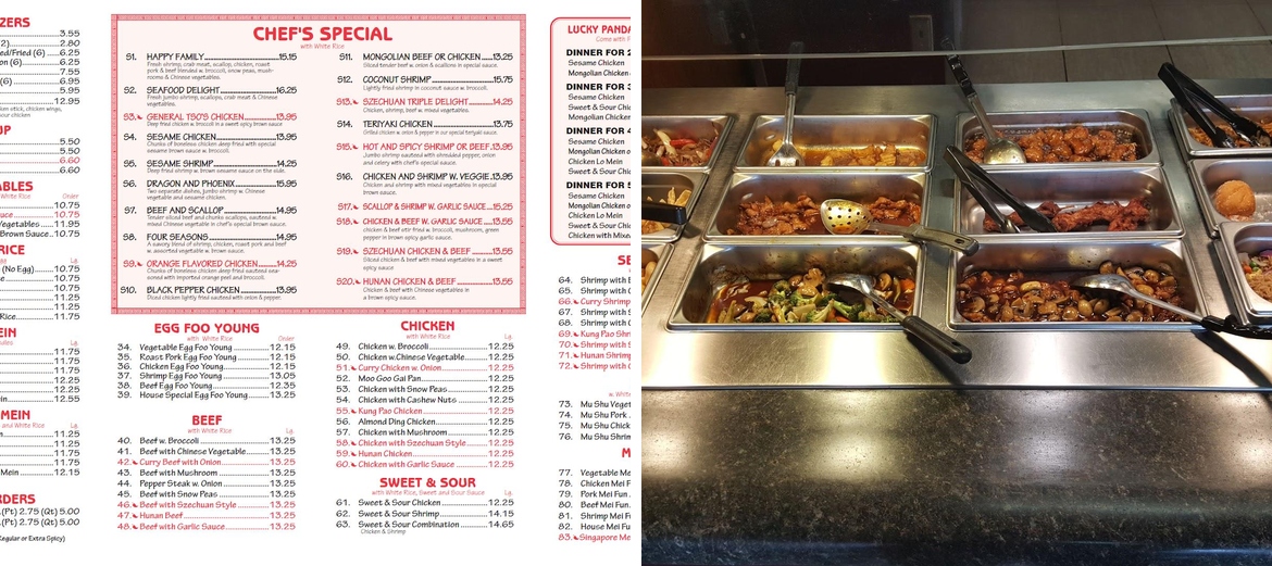 Lucky Panda Menu