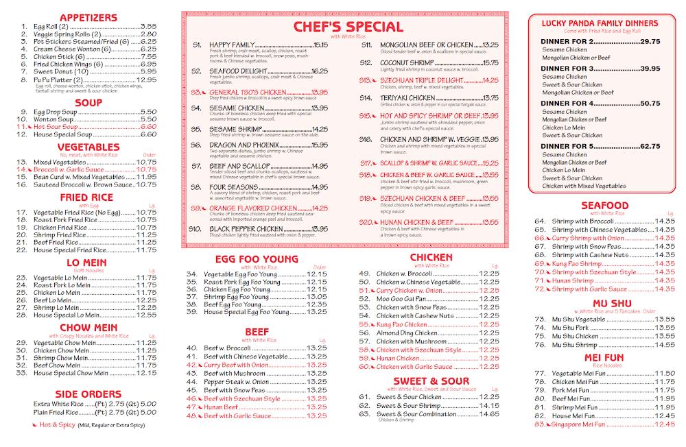 Lucky Panda Menu image 2